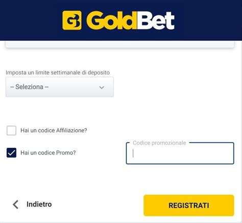 codice promo goldbet|goldbet inserire codice.